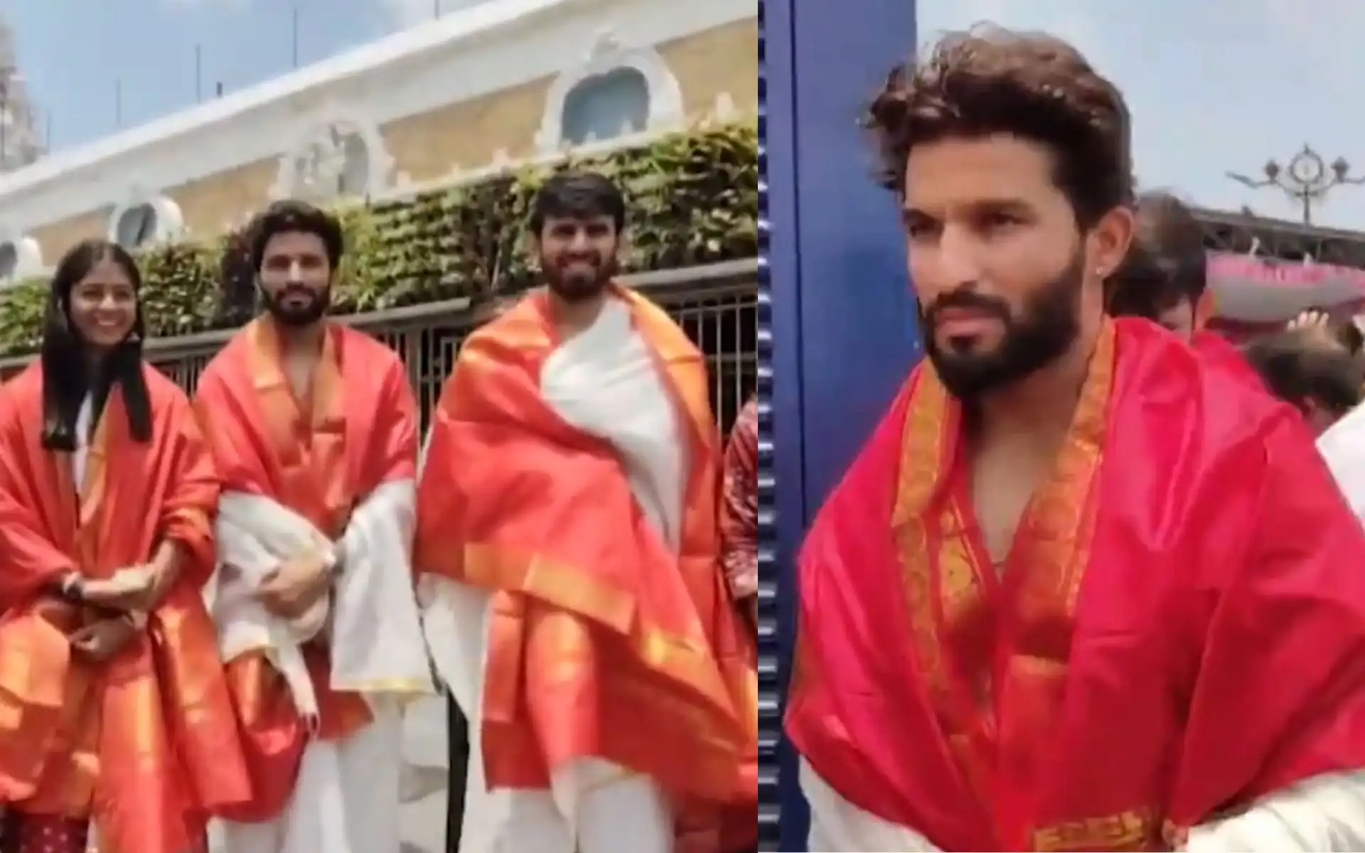 Rajat Patidar and Co. at Tirumala [Source: @CricCrazyJohns/X]