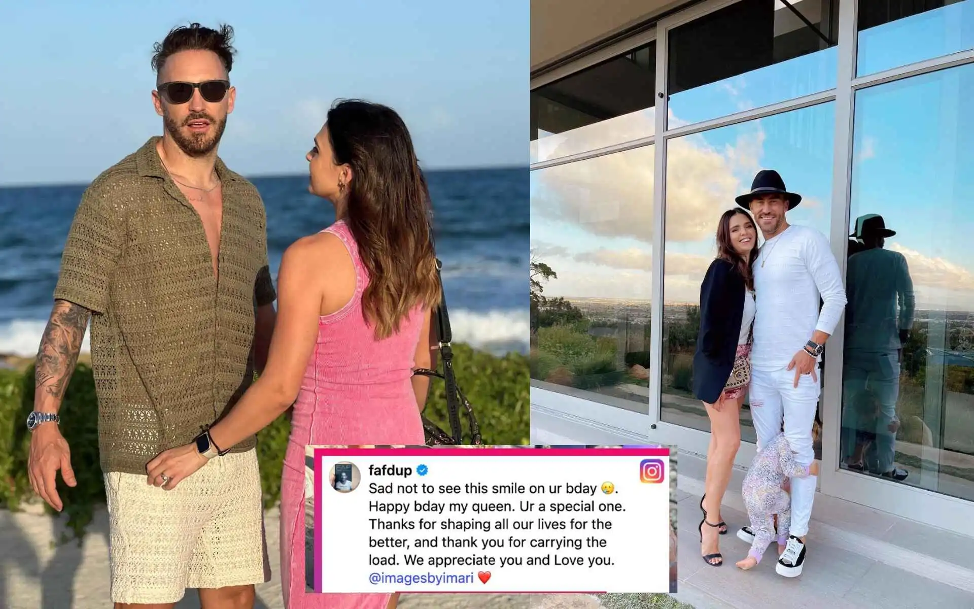 Faf du Plessis with wife (Source:@News24Arts,x.com)