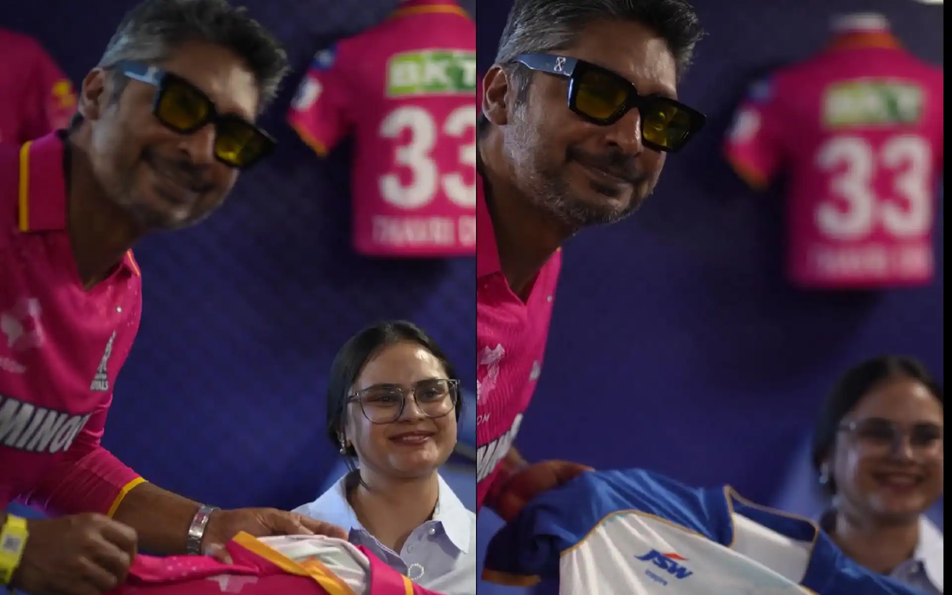 Sangakkara With Avani Lekhara (Source: @rajasthanroyals/x.com)