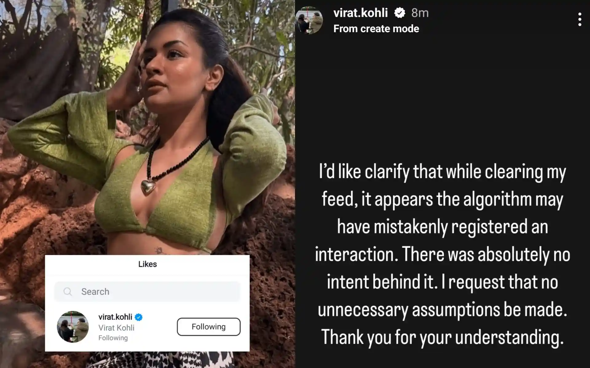 "Mistake, No Intent" Virat Kohli Comes Clean On Liking Avneet Kaur's Instagram Photo