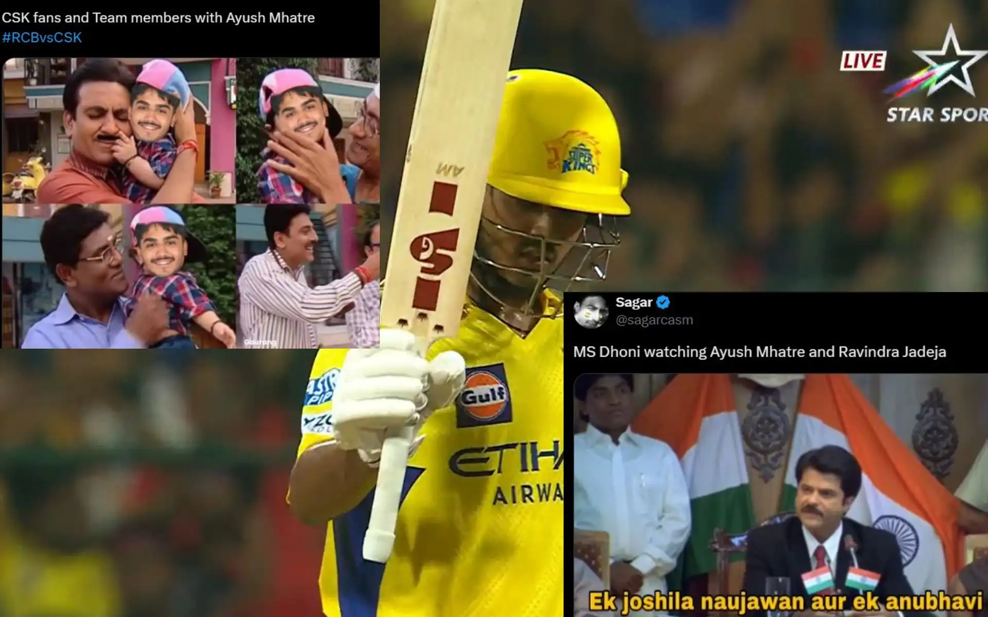 Fans reacting to Ayush Mhatre [Source: @mufaddal_vohra, @sagarcasm/x]