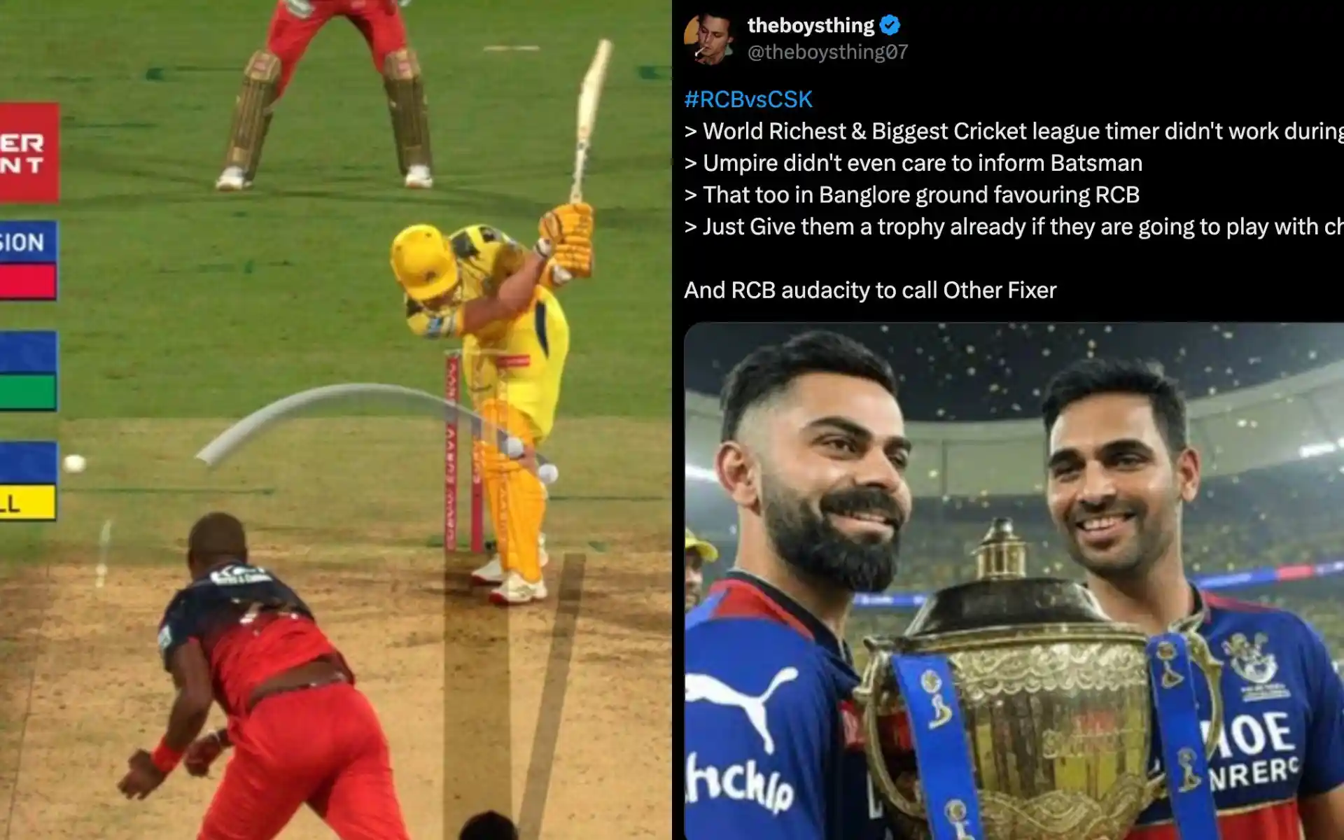RCB पर IPL में धोखाधड़ी का आरोप! DRS टाइमर बंद होने पर CSK प्रशंसक नाराज़