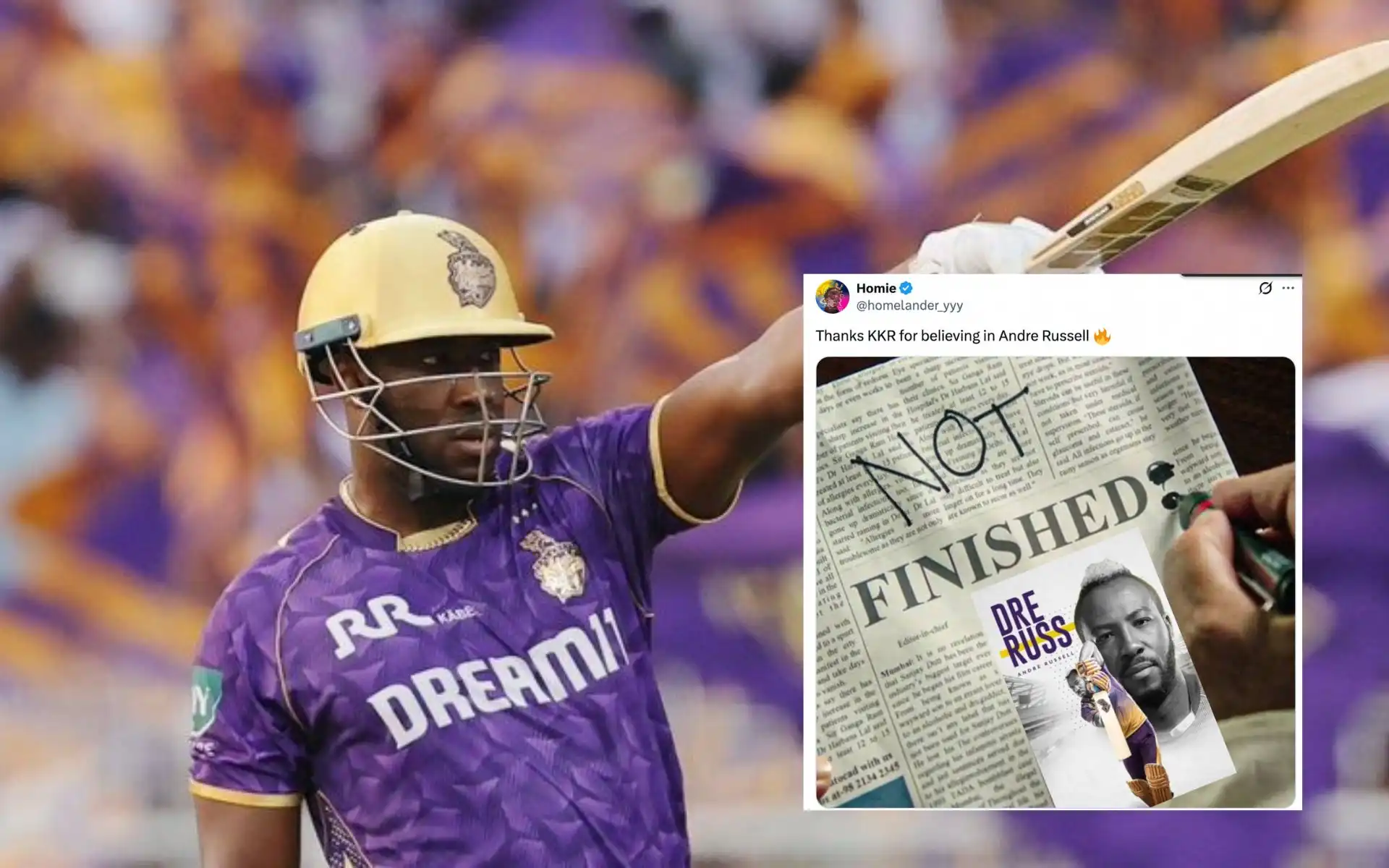 "RR Awakened The Beast": Andre Russell's Vintage Blast Vs Parag And Co Leaves Fans Awed "RR Awakened The Beast": Andre Russell's Vintage Blast Vs Parag And Co Leaves Fans Awed