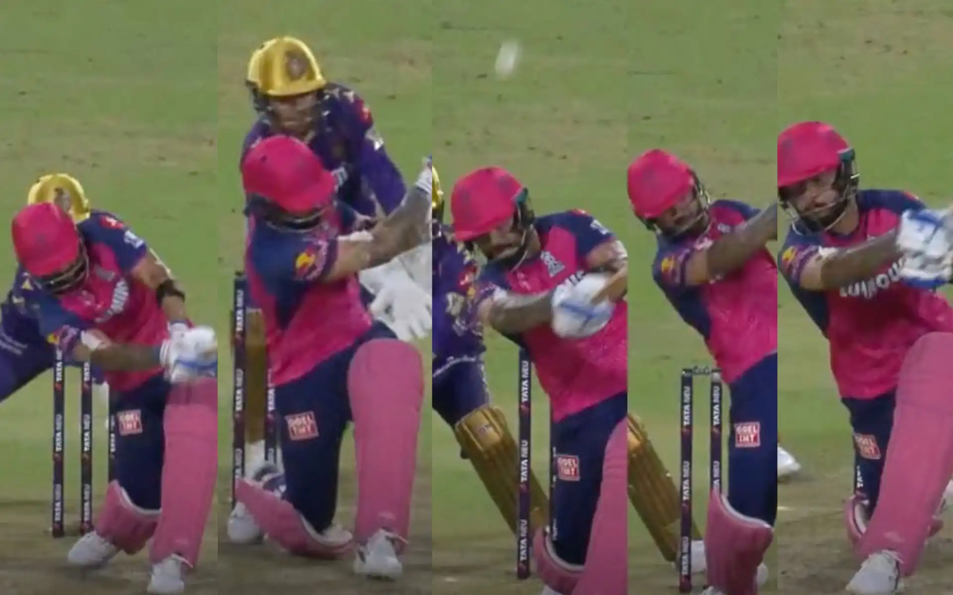 Riyan Parag slammed five consecutive sixes against KKR [Source: @OneCricketApp/x.com]