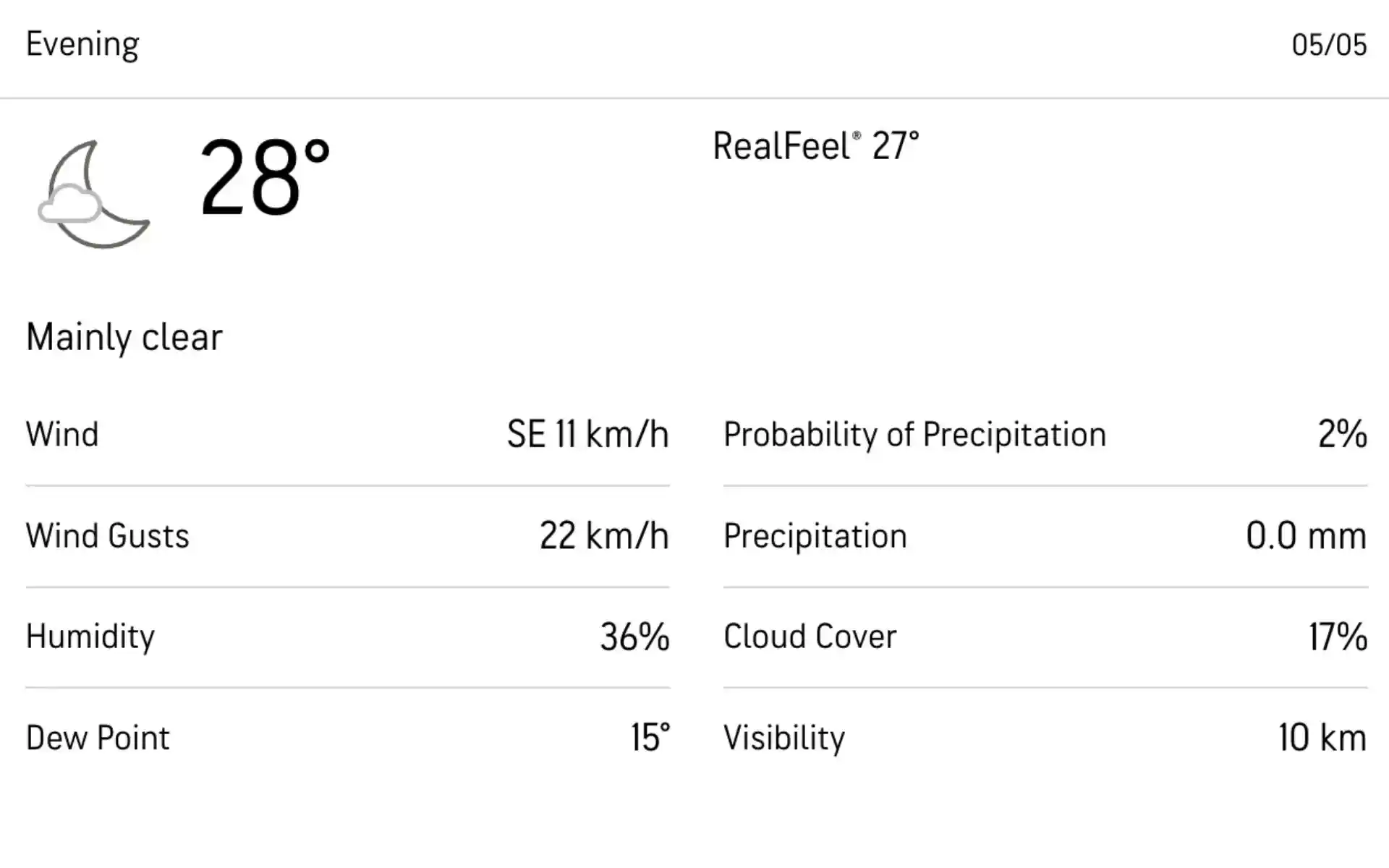 राजीव गांधी अंतर्राष्ट्रीय स्टेडियम का मौसम पूर्वानुमान [स्रोत: AccuWeather]