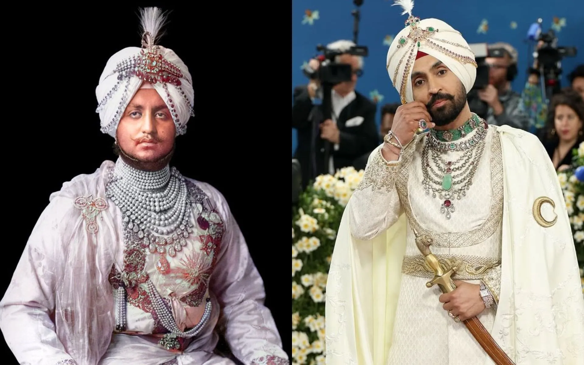 Maharaja Bhupinder Singh & Diljit Dosanjh [Source: @theproductwoman, @filmfare/x.com]
