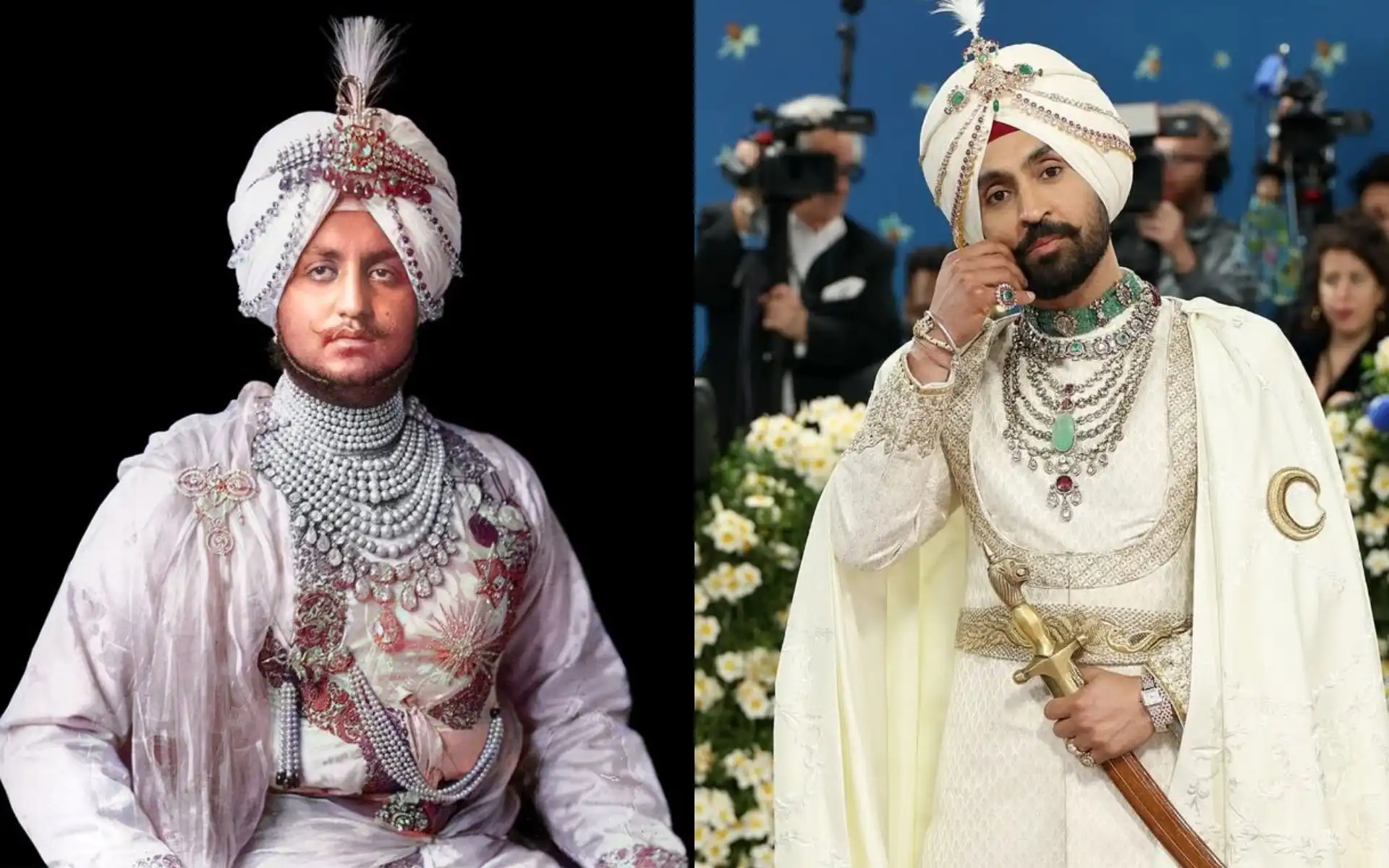 Maharaja Bhupinder Singh & Diljit Dosanjh [Source: @theproductwoman, @filmfare/x.com]