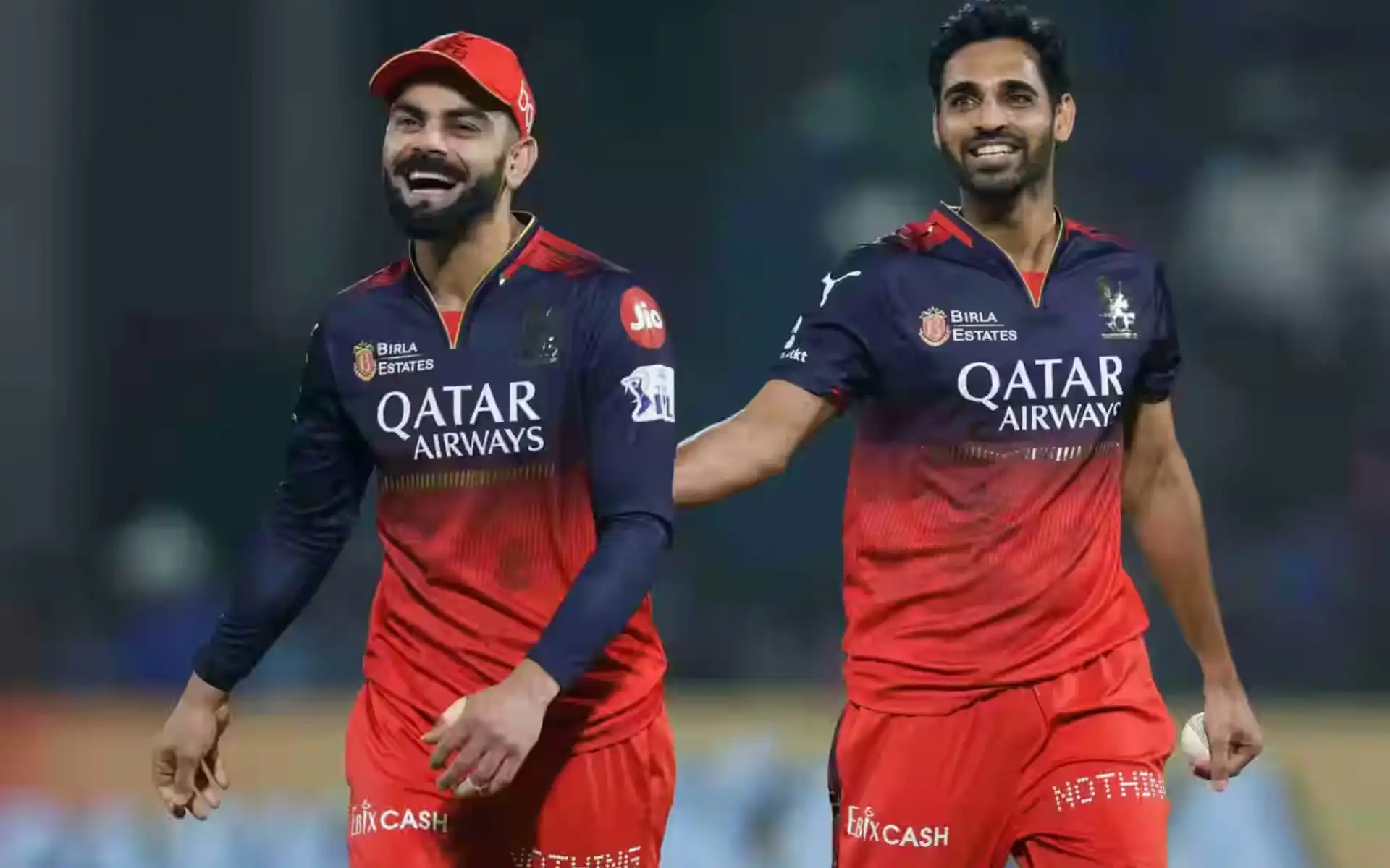RCB Senior players Virat Kohli and Bhuvneshwar Kumar in the frame (iplt20)