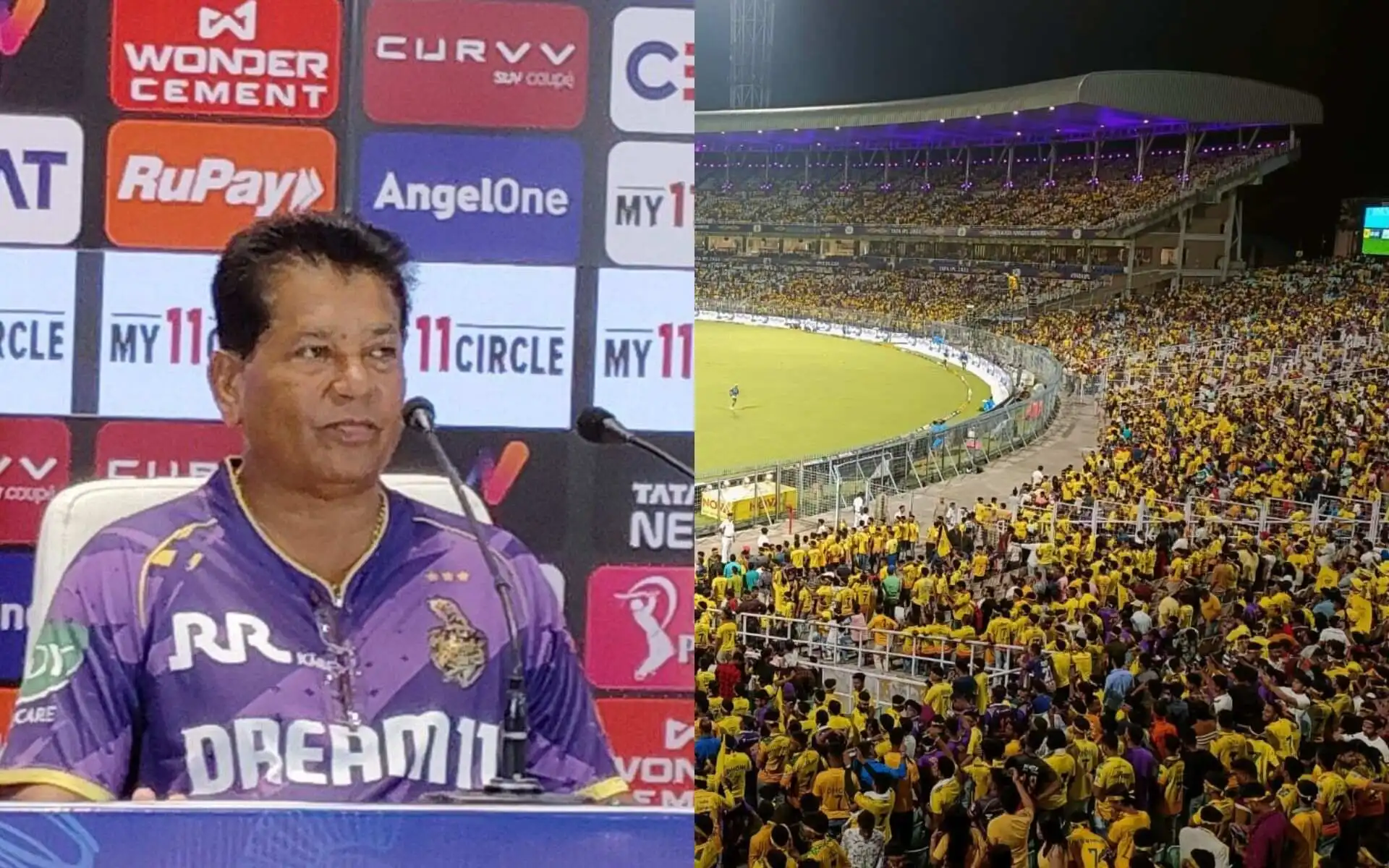 Chandrakant Pandit on Eden Crowd. [Source - KKR_Xtra/x.com]