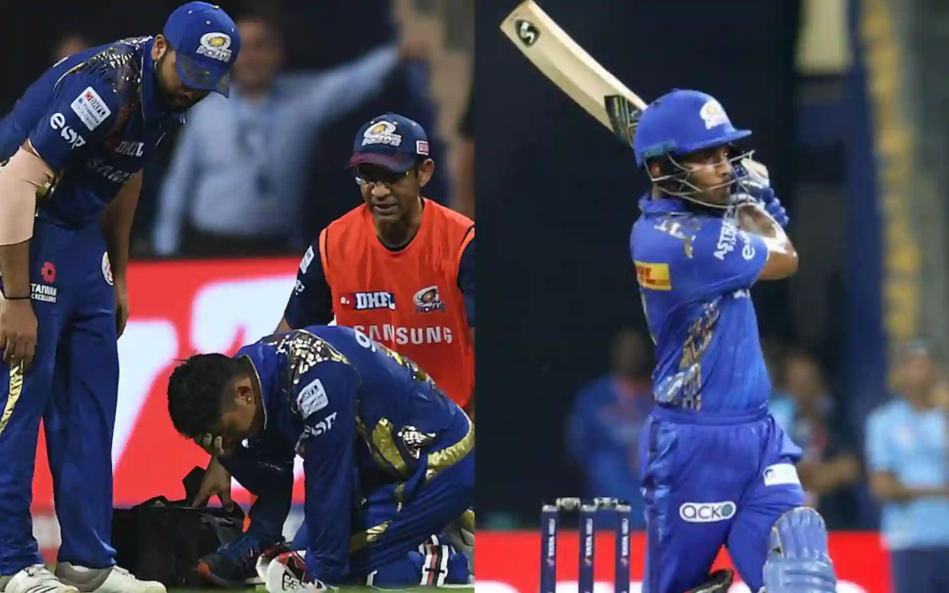 Vishnu Vinod and injured Ishan Kishan [Source: @CricCrazyJohns/X]