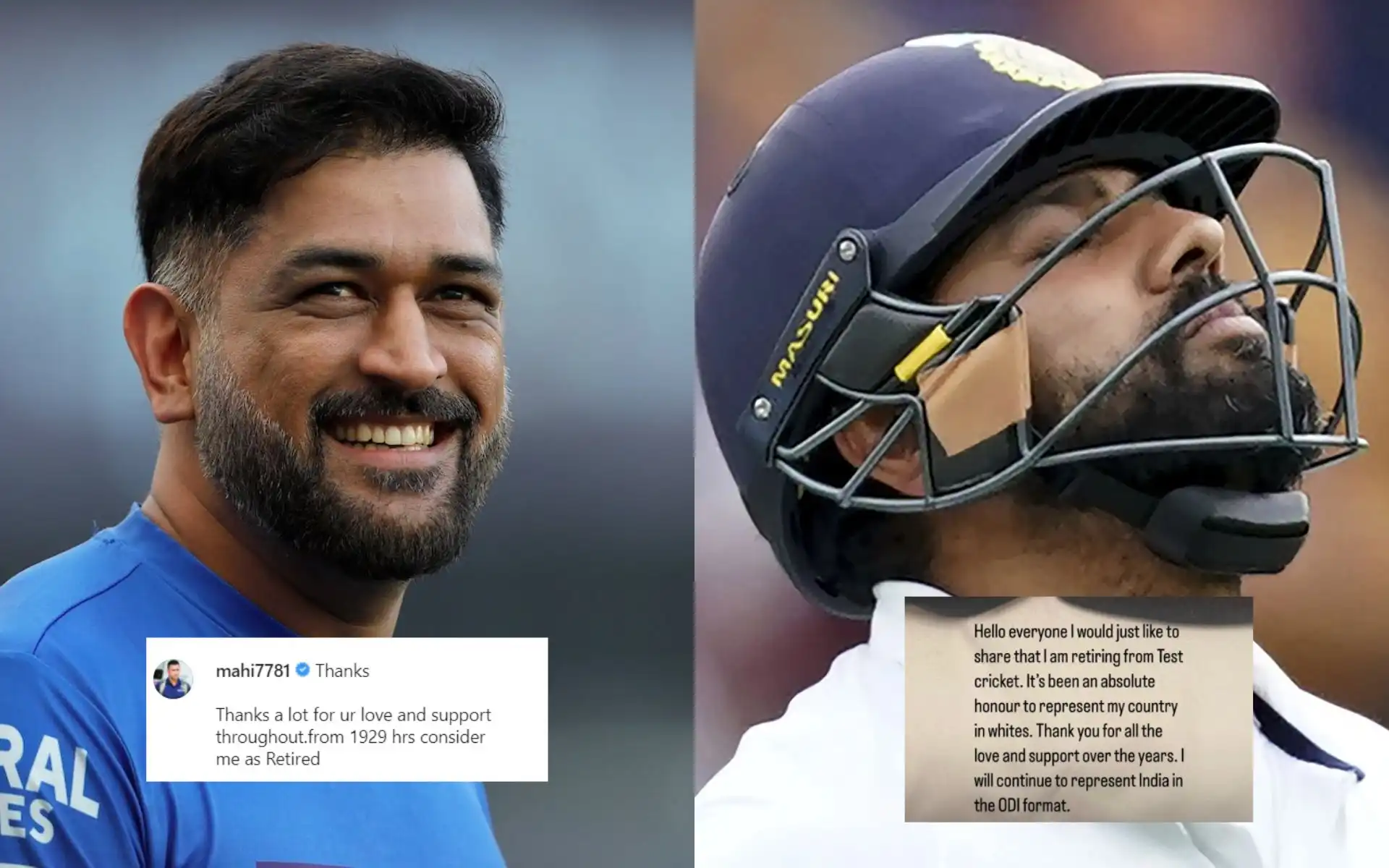 MS Dhoni and Rohit Sharma [Source: @CricCrazyJohns/X]