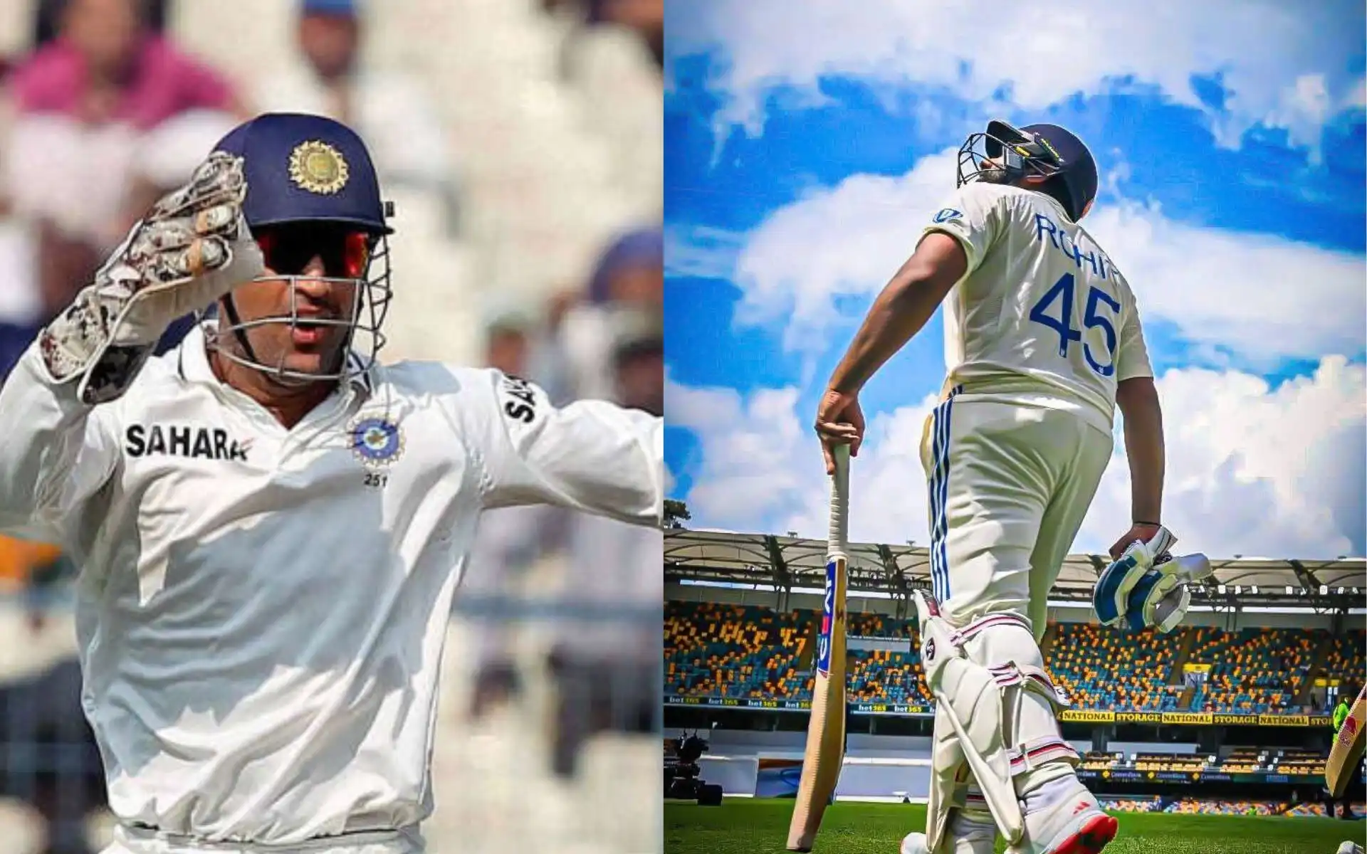MS Dhoni and Rohit Sharma in Test Cricket [Source: @rahulmsd_91, @RebalRelang/x.com]