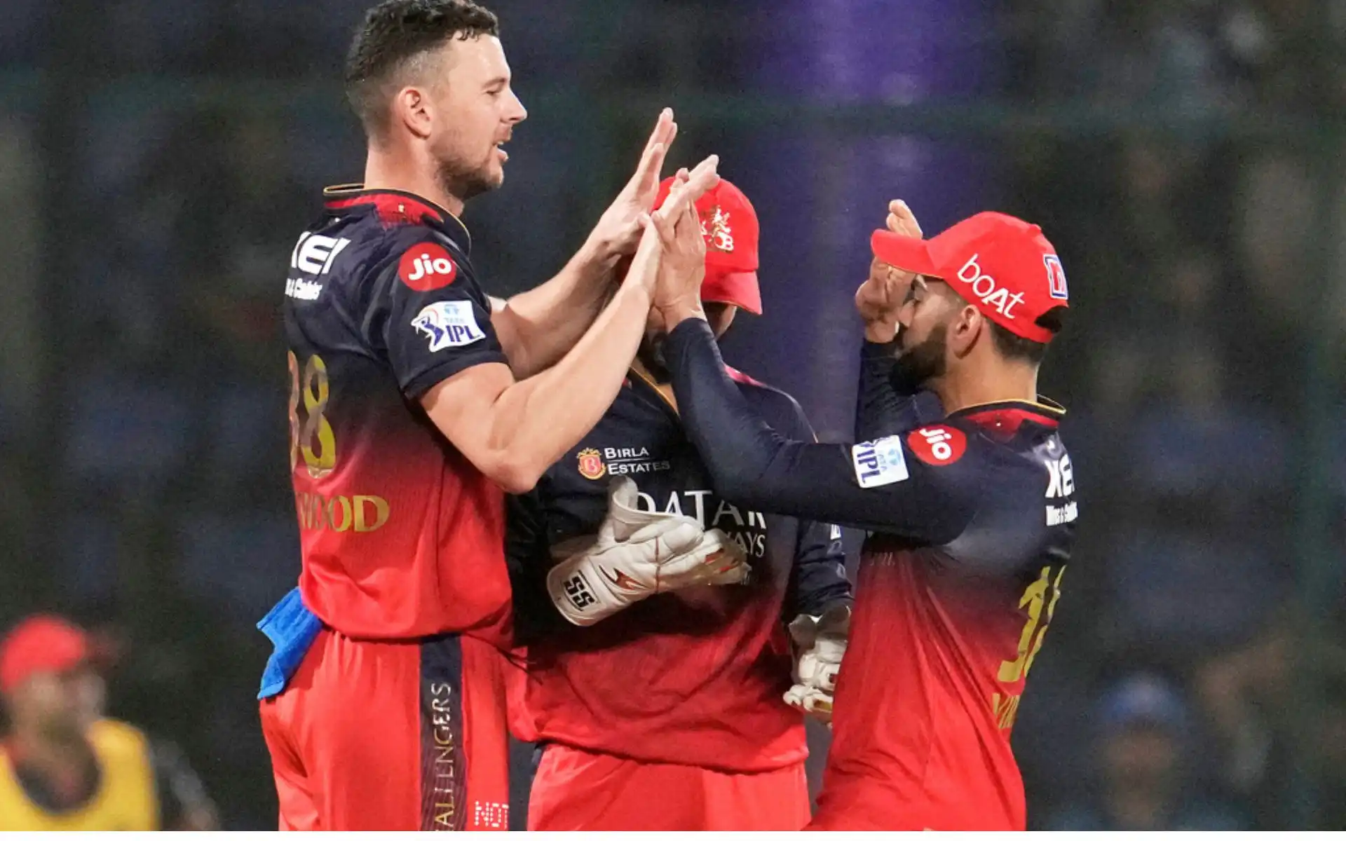Josh Hazlewood and Virat Kohli in IPL 2025 (Source: AP Photos)