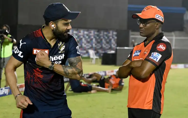 Virat Kohli With Brian Lara (Source: @Harrssshhhhh/x.com)