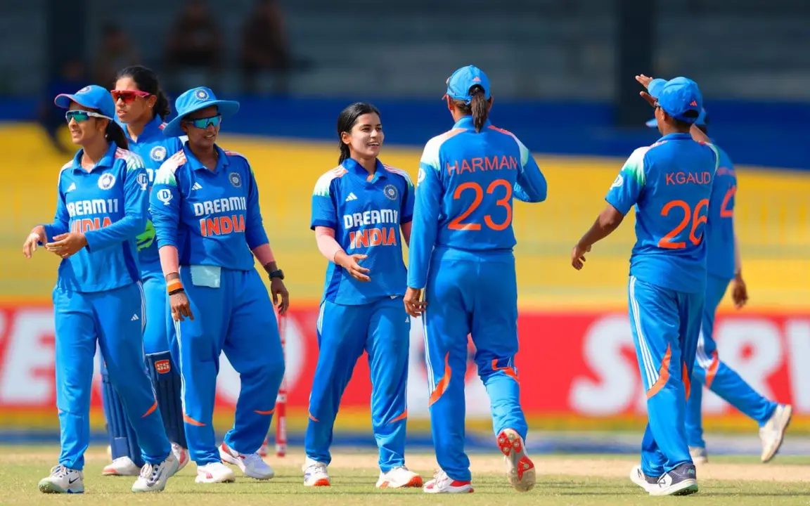 India beat SL by 97 runs. [Source - BCCIWomen/x.com]