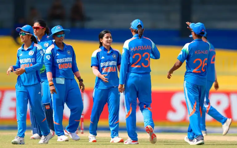 India beat SL by 97 runs. [Source - BCCIWomen/x.com]