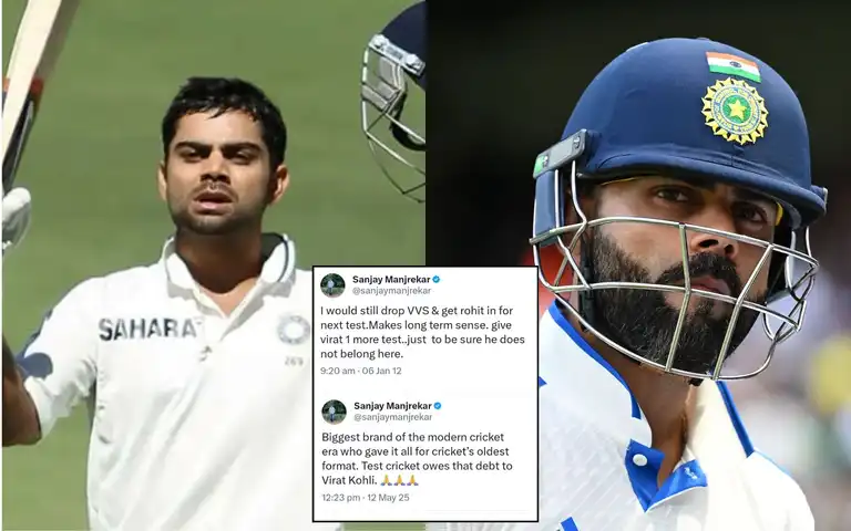 Virat Kohli retires from Test cricket [Source: @ImTanujSingh, @CricCrazyJohns, @sanjaymanjrekar/x.com]