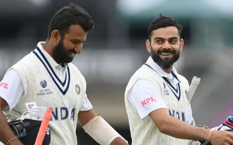 Cheteshwar Pujara and Virat Kohli [Source: @CricCrazyJohns/x]