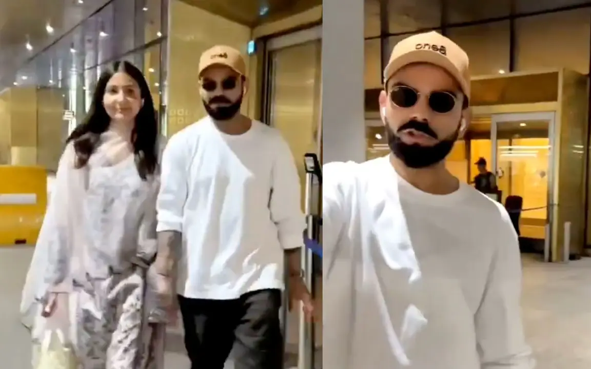 Virat Kohli and Anushka Sharma spotted at the Mumbai Airport [Source: @mufaddal_vohra/x.com]