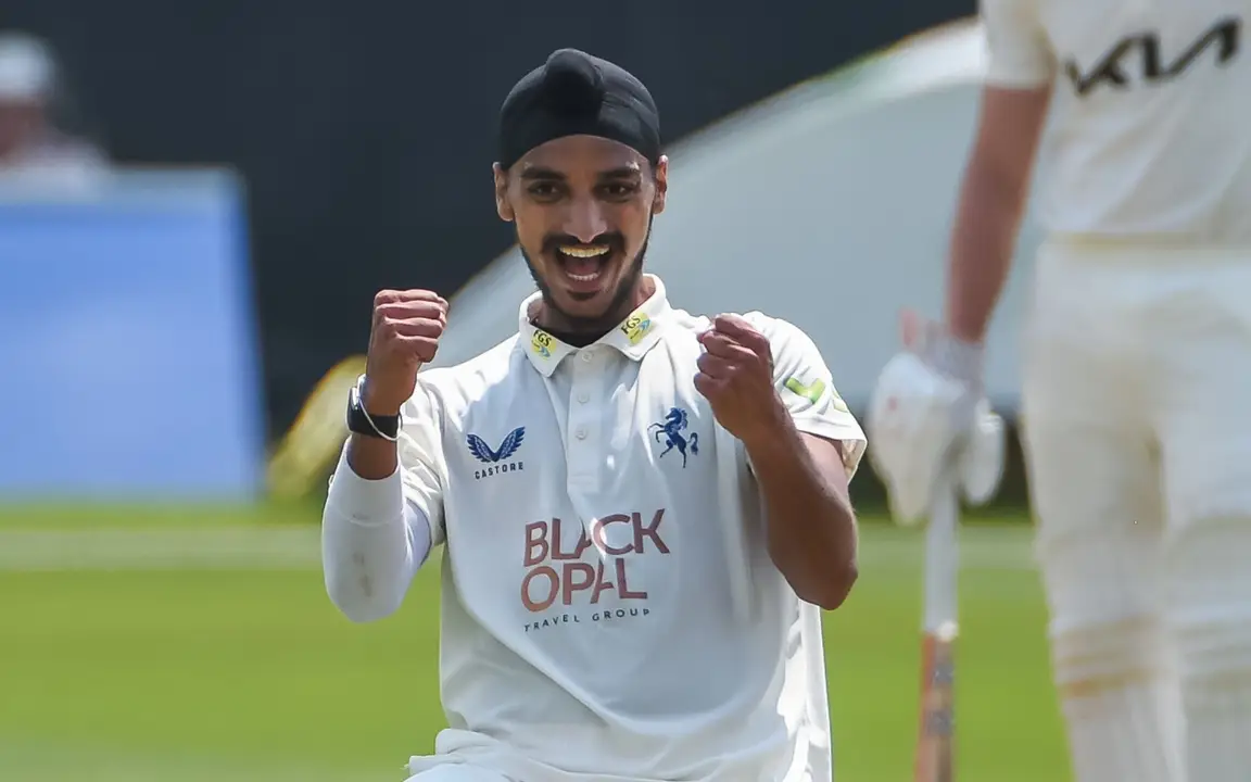 Arshdeep Singh might get selected for the England tour (Source:@KentCricket/X.com)