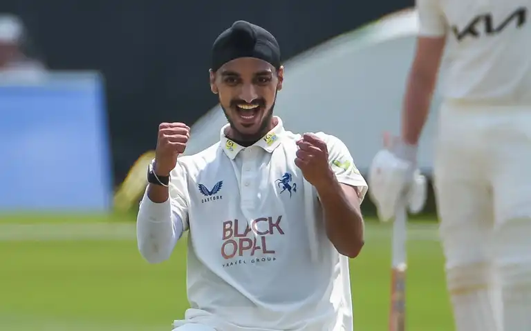 Arshdeep Singh might get selected for the England tour (Source:@KentCricket/X.com)