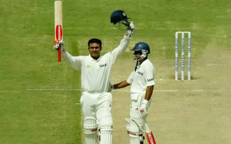 Virender Sehwag playing Test for India [Source: @talksports45/x.com]