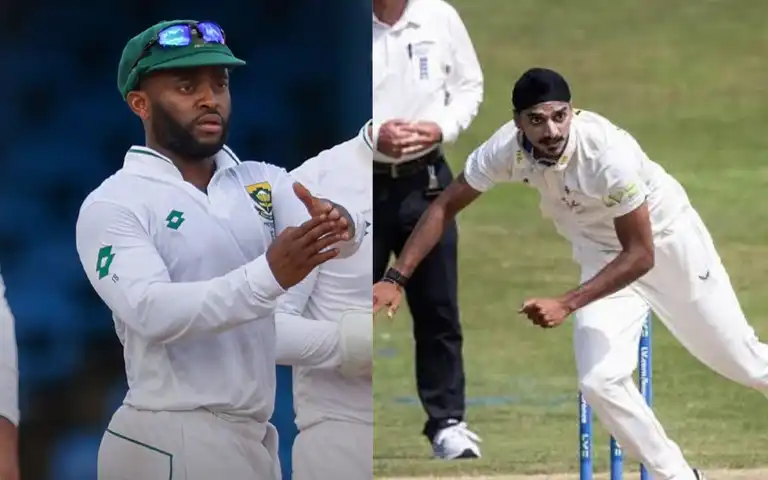 Temba Bavuma and Arshdeep Singh [Source: @ICC, @robinchopra10/x]