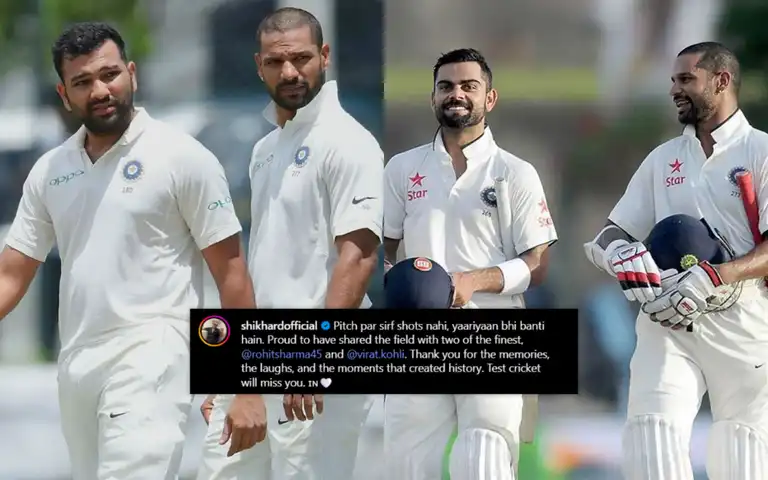 "Sirf Shots Nahi, Yaariyan..." Shikhar Dhawan's Fitting Tribute To Rohit, Kohli On Test Exit