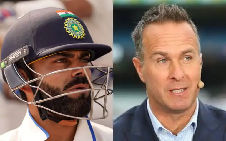 Virat Kohli and Michael Vaughan [Source: @Hashim__Butt, @mufaddal_vohra/x.com]
