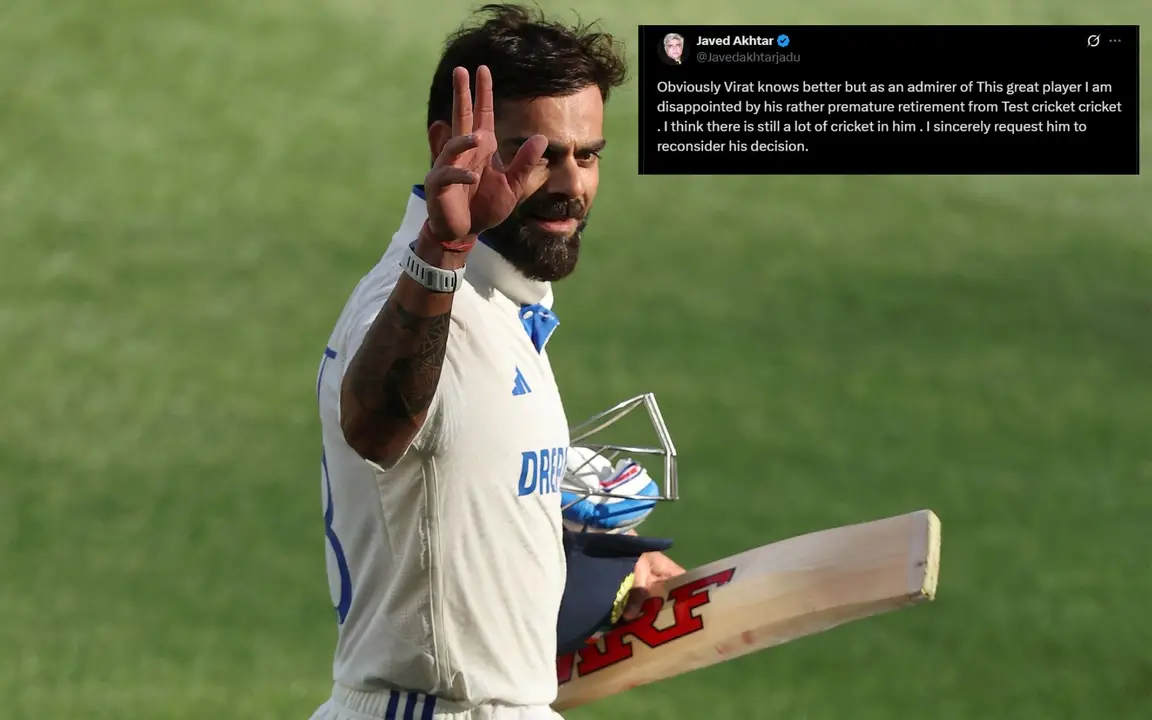 Javed Akhtar On Kohli's Retirement (Source: @Chirayu_Jain26/x.com, @Javedakhtarjadu/x.com)