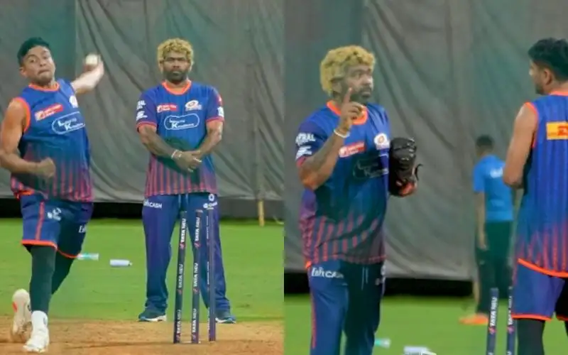 Lasith Malinga and Ashwani Kumar [Source: @mipaltan/X]