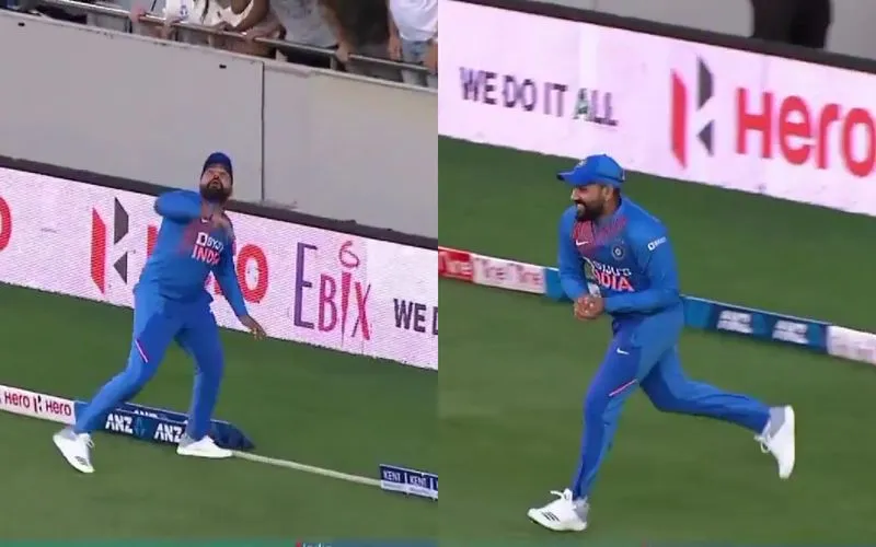 Rohit Sharma's Stunning Catch (Source: @Kushacritic/x.com)