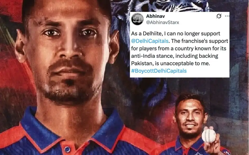 Mustafizur Rahman will play for DC in IPL 2025 (Source:@AbhinavStarx/X.com)