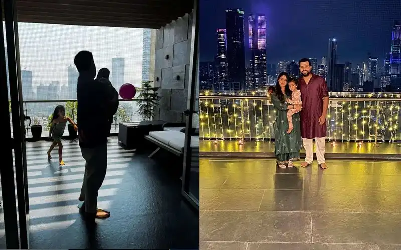 Rohit Sharma with his family at his house (rohitsharma45/Instagram.com)