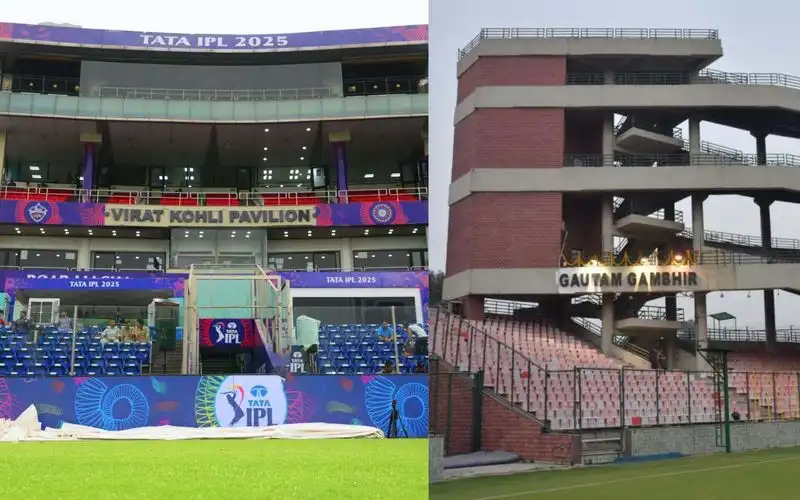 Virat Kohli Pavilion and Gautam Gambhir Stand in Arun Jaitley Stadium (X.com) 