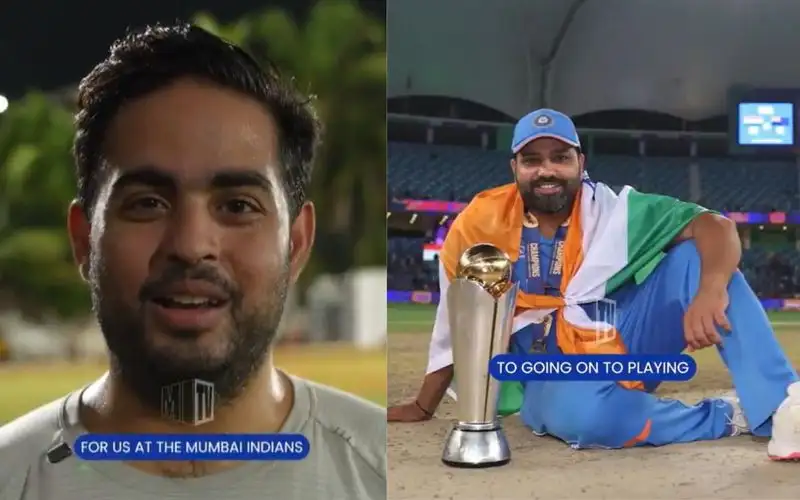 Akash Ambani and Rohit Sharma [Source: @mipaltan/x]