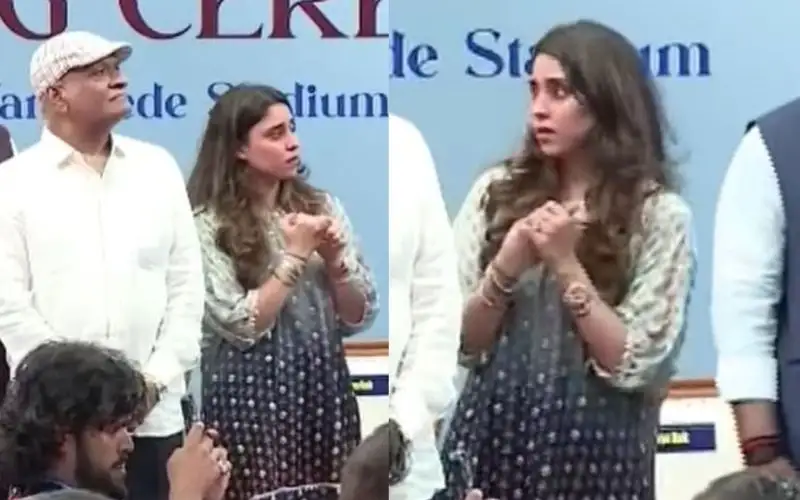 Ritika Sajdeh at Rohit's Stand inauguration (Source:@naive_shrewd/X.com)