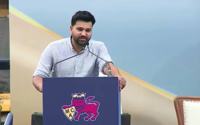 Rohit Sharma At The Wankhede Stadium (Source: @Abhijeet042729/x.com)