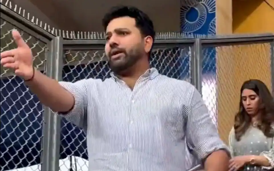 Rohit Sharma at Wankhede Stadium (Source:@rushiii_12/X.com)