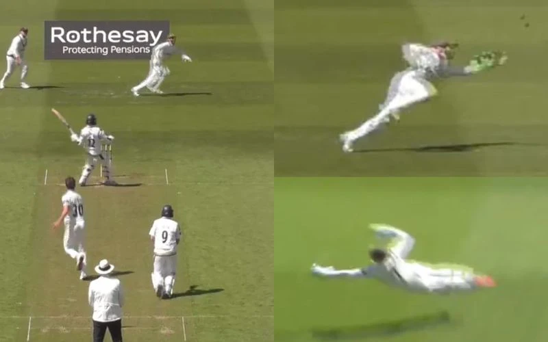 Ben Foakes takes a stunner [Source: @surreycricket/X]