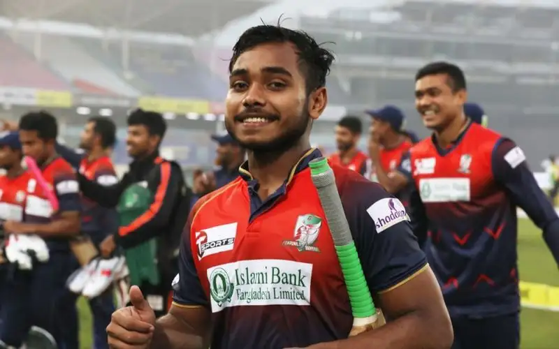 Parvez Hossain Emon slams ton in BAN-UAE T20I [Source: @saifahmed75/X.com]