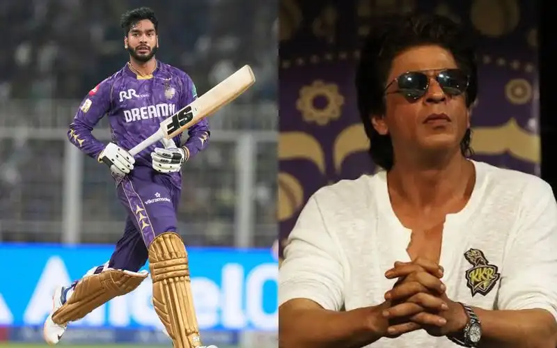 Venkatesh Iyer and Shahrukh Khan [Source: AP Photos, @Rokte_Amarr_KKR/x.com]
