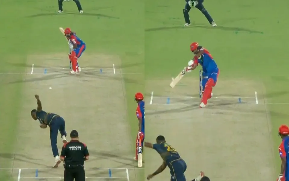 KL Rahul hit a brilliant shot against Kagiso Rabada in IPL 2025 [Source: @StarSportsTamil/x.com]