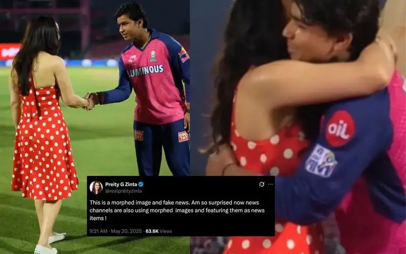 Preity Zinta clears the air on hugging Vaibhav Suryavanshi (Source:@instant_news247,x.com)