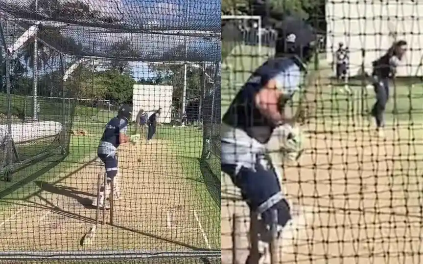 Josh Hazlewood in nets (Source:@rohancric947,x.com)