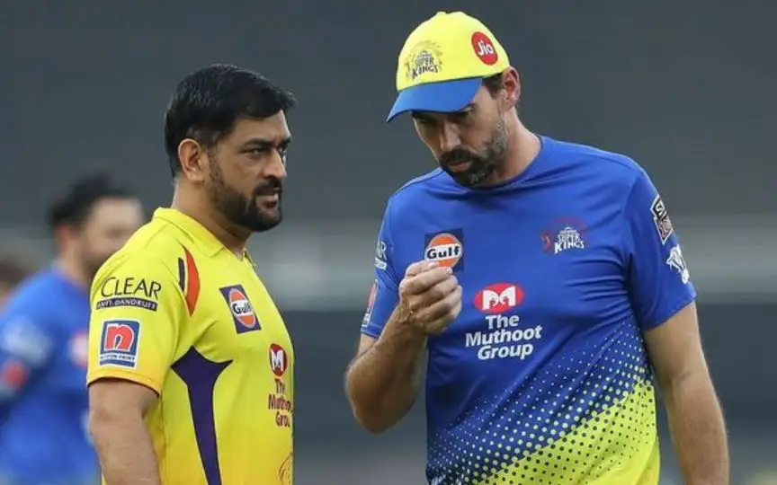 MS Dhoni and Stephen Fleming [Source: @OneCricketApp/X]