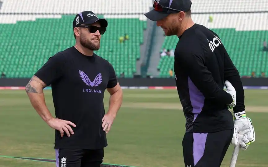 Brendon McCullum with Jos Buttler [Source: @englandcricket/x]