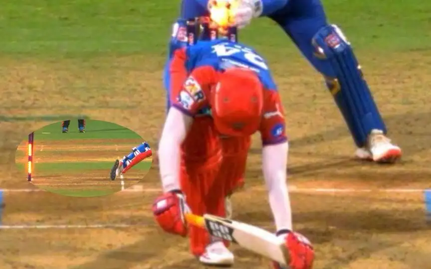 Abishek Porel's wicket vs MI (Source:@OneCricketApp/X.com)