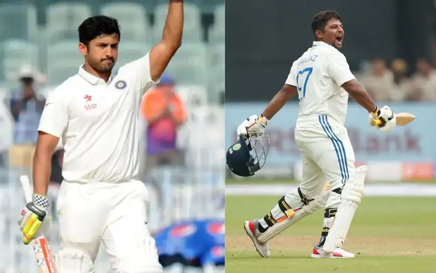 Sarfaraz Khan and Karun Nair (Source:@mufaddal_vohra,x.com)
