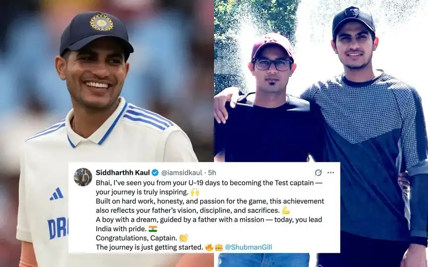 Siddarth Kaul on Shubman Gill's Test captaincy [Source: @iamsidkaul, @cricupdatesonX/X.com]